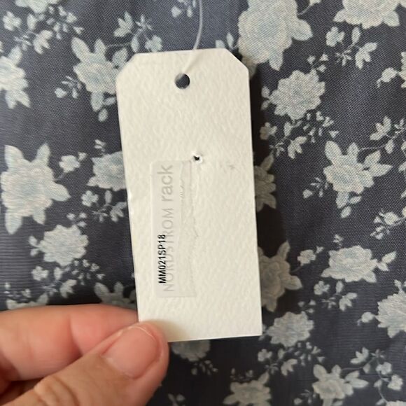 NWT Melrose & Market Duster One S Navy Floral Ruffle Sleeve Light Weight - Picture 8 of 10